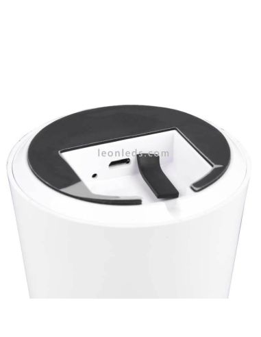 Lámpara pórtatil LED USB para exterior Lennon | LeónLeds Iluminación | lámpara seta blanca con carga USB