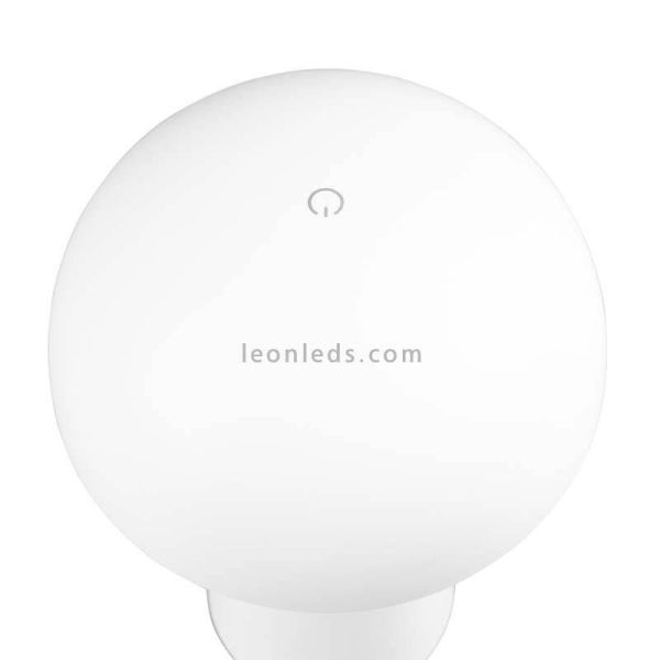 Lámpara pórtatil LED USB para exterior Lennon | LeónLeds Iluminación | lámpara seta blanca con botón superior