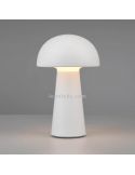 Lámpara pórtatil LED USB para exterior Lennon | LeónLeds Iluminación | lámpara seta blanca con fondo gris