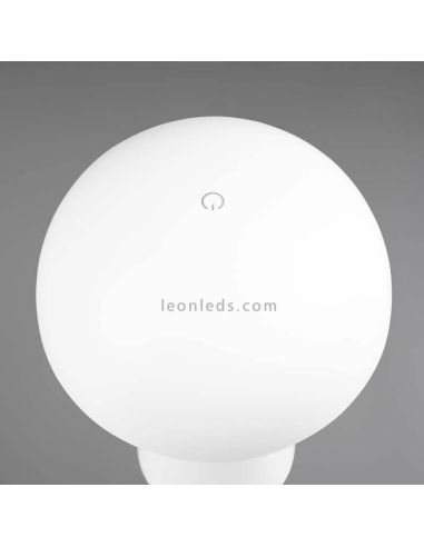 Lámpara pórtatil LED USB para exterior Lennon | LeónLeds Iluminación | lámpara seta blanca con botón superior apagado
