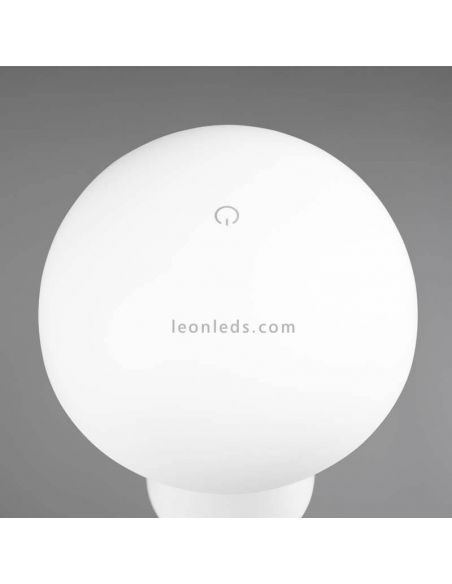 Lámpara pórtatil LED USB para exterior Lennon | LeónLeds Iluminación | lámpara seta blanca con botón superior apagado