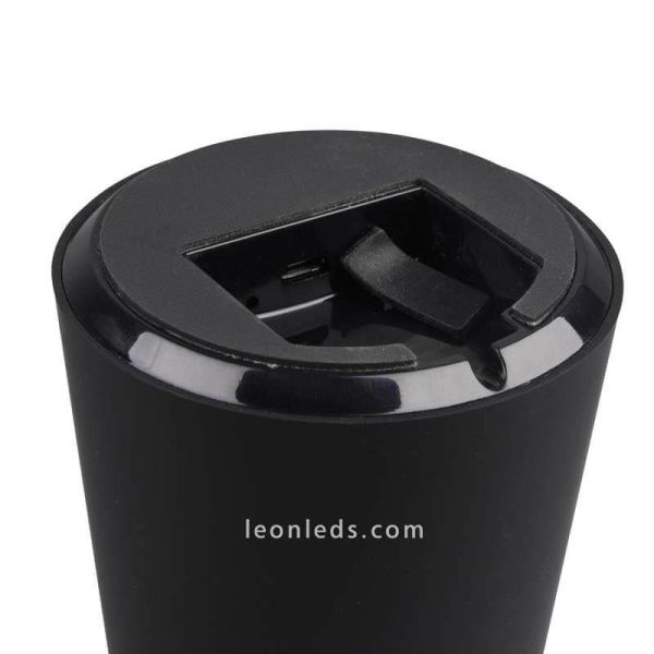 Portátil LED USB luz ao ar livre Lennon | LeónIluminação Leds | carregamento usb de lâmpada de cogumelo preto