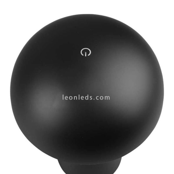 Lámpara pórtatil LED USB para exterior Lennon | LeónLeds Iluminación | lámpara seta negra botón superior