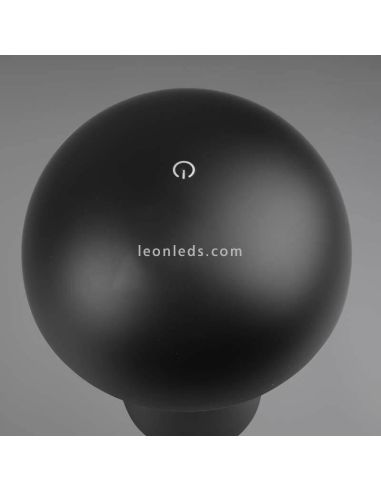 Lampe d'extérieur portable LED USB Lennon | Éclairage LeónLeds | bouton noir du haut de la lampe champignon éteint et allumé