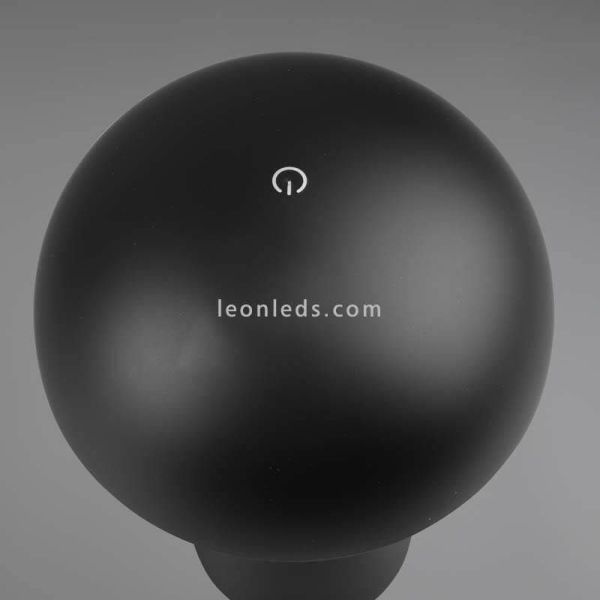 Lampe d'extérieur portable LED USB Lennon | Éclairage LeónLeds | bouton noir du haut de la lampe champignon éteint et allumé