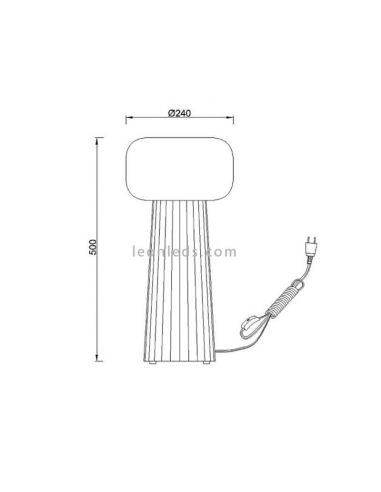 Lampe de table d'intérieur blanche série Faro dimensions marque Mantra Iluminación | Éclairage LeonLeds