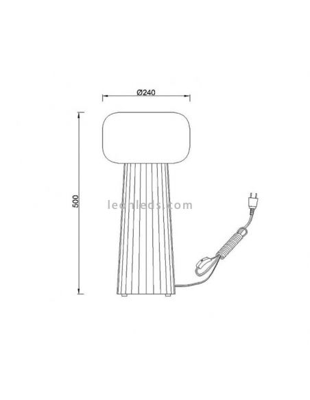 Lampe de table d'intérieur blanche série Faro dimensions marque Mantra Iluminación | Éclairage LeonLeds
