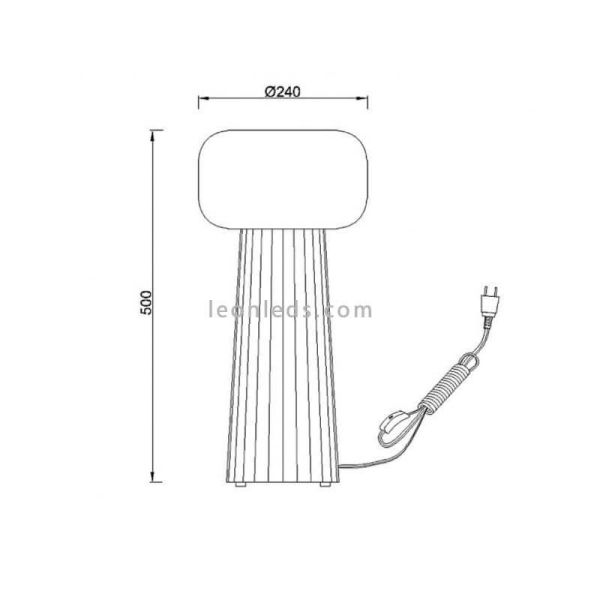 Lampe de table d'intérieur blanche série Faro dimensions marque Mantra Iluminación | Éclairage LeonLeds