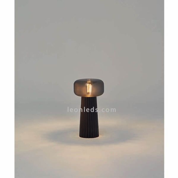 Lámpara de sobremesa interior color negro de plástico y cristal Faro Mantra Iluminación | LeónLeds Iluminación