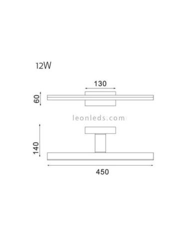 Aplique LED Morne pequeño 12W 3 colores disponibles dimensiones | LeonLeds
