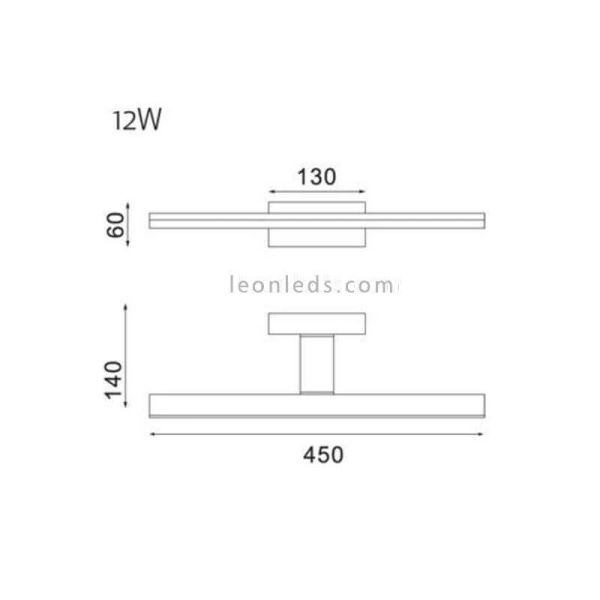 Aplique LED Morne pequeño 12W 3 colores disponibles dimensiones | LeonLeds