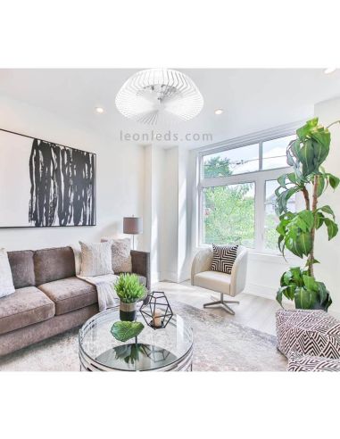 Ventilador de techo LED moderno Himalaya blanco 7120 foto de ambiente marca Mantra | LeonLeds Iluminación