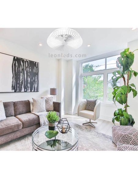 Ventilador de techo LED moderno Himalaya blanco 7120 foto de ambiente marca Mantra | LeonLeds Iluminación