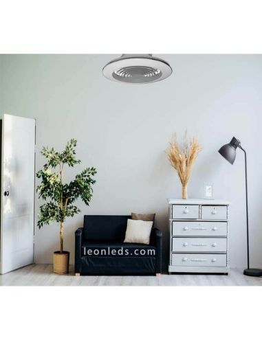 Ventilador de techo con Luz Alisio · Cromado | LeonLEDs