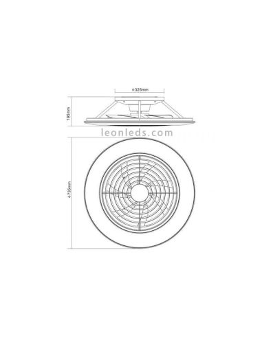 Dimensões do ventilador de teto LED branco Alisio XL Mantra Iluminación | leonleds