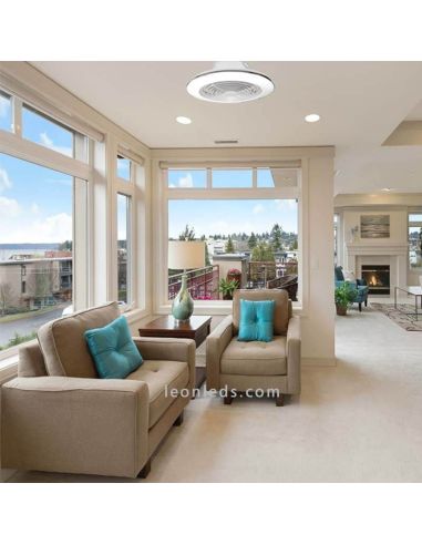 Ventilador de techo LED Alisio XL Blanco foto de ambiente marca Mantra Iluminación | LeonLeds