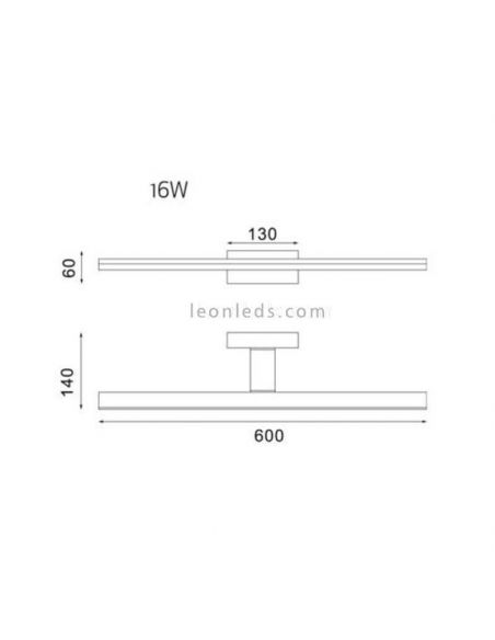 Morne medium 16W LED mirror light Dimensões Mantra Iluminación|