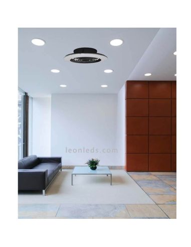 Ventilador de techo LED serie Alisio Mini negro 7495 foto de ambiente Mantra | LeonLeds