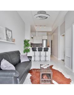 Ventilador de techo LED Alisio Mini Plateado con mando 7494 Mantra | LeonLeds 2