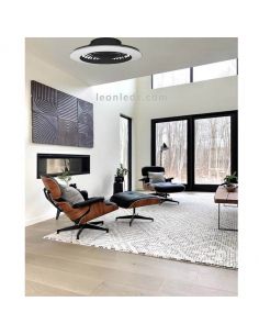 Ventilateur de plafond LED noir avec télécommande et App Alisio XL Mantra | leonleds 2