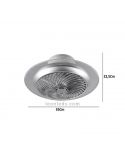 Ventilador Plafón LED Cromado serie Narvik dimensiones marca Trio Lighting | LeonLeds Iluminación