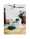Ventilador de Techo Gotland Negro y Madera foto de ambiente Faro Barcelona | LeonLeds Iluminación