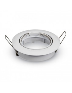 Anel embutido cromado níquel acetinado branco para lâmpada LED GU10/MR16 | LeonLeds