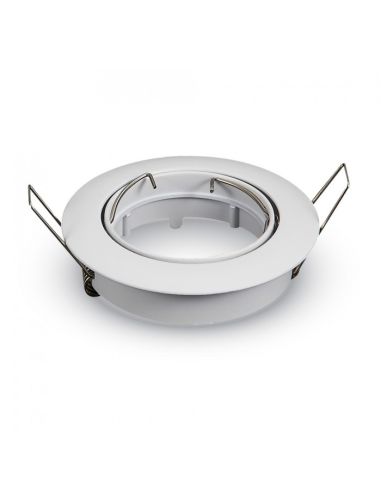Einbauring aus weißem, satiniertem Nickel-Chrom für GU10/MR16 LED-Lampen | LeonLeds