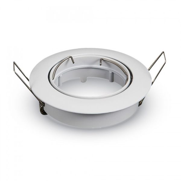 Einbauring aus weißem, satiniertem Nickel-Chrom für GU10/MR16 LED-Lampen | LeonLeds