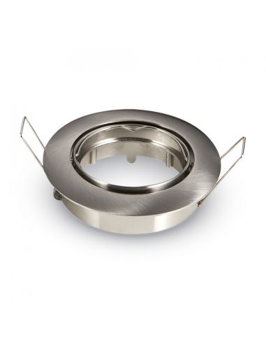 Aro Empotrable Blanco Nickel Satinado Cromado para Bombilla LED GU10/MR16 | LeonLeds