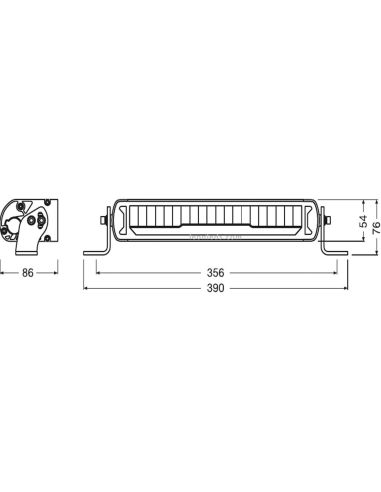 Dimensiones Barra LED con luz de posición homologada 2700Lm LightBar MX250-CB 45W 107,4Cm LEDDL110-CB Osram | LeonLeds