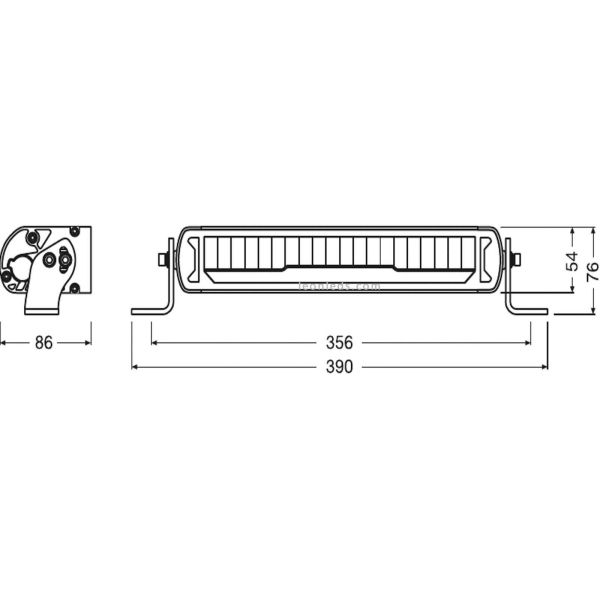Dimensões Barra LED com luz de posição homologada 2700Lm LightBar MX250-CB 45W 107,4Cm LEDDL110-CB Osram | LeonLeds
