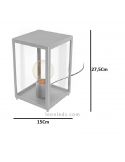 Lámpara de sobremesa exterior IP44 cromo mate serie Alamonte dimensiones marca Eglo Iluminación | LeonLeds Iluminación