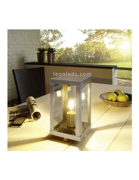Lámpara de sobremesa exterior IP44 cromo mate Alamonte foto de ambiente Eglo Iluminación | LeonLeds Iluminación