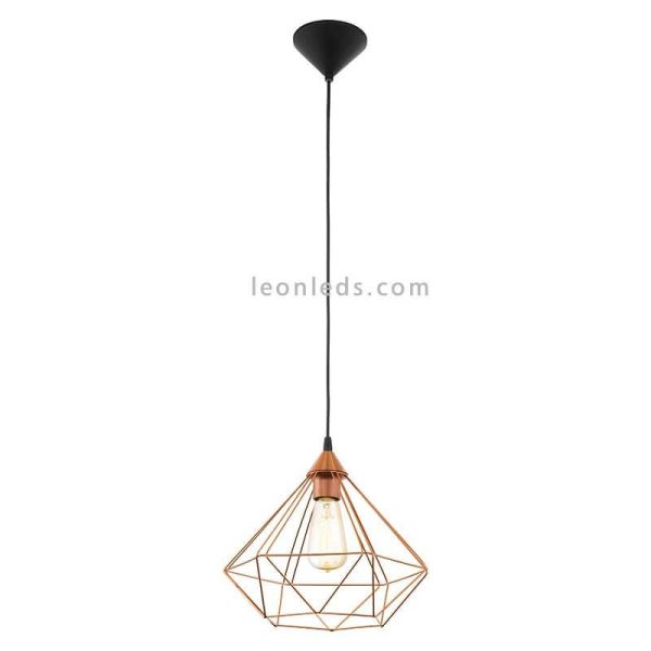 Lámpara de techo de metal cobre Tarbes 1XE27 Eglo | LeonLeds