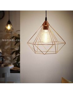 Lámpara de techo de metal cobre Tarbes 1XE27 Eglo | LeonLeds 2