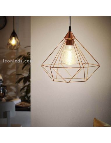 Lámpara de techo de metal cobre Tarbes 1XE27 Eglo ambiente| LeonLeds
