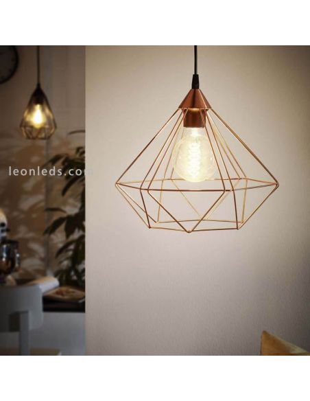 Lámpara de techo de metal cobre Tarbes 1XE27 Eglo ambiente| LeonLeds