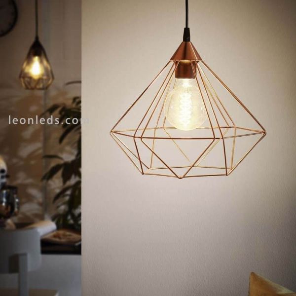 Lámpara de techo de metal cobre Tarbes 1XE27 Eglo ambiente| LeonLeds