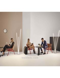 Lampadaire 3 lumières LED blanc Vertical Mantra Iluminación | Éclairage LeonLeds 2
