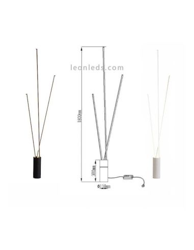 Lámpara de pie 3 luces LED blanco serie Vertical dimensiones marca Mantra Iluminación | LeonLeds Iluminación