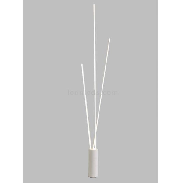 Candeeiro de pé 3 luzes com tecnologia LED integrada branco Vertical Mantra Iluminación | Leon Iluminação LED