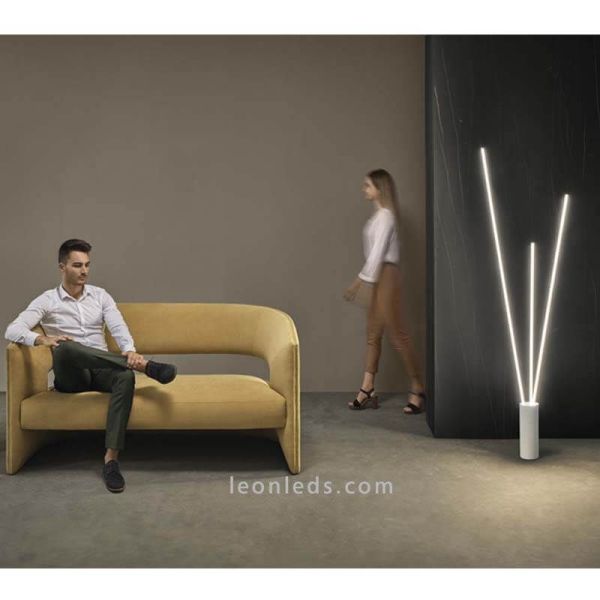 Lámpara de pie para zonas de interior 3 luces LED blanco Vertical Mantra Iluminación | LeonLeds Iluminación