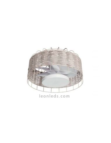 Ventilador de teto de vime com LED branco Mara MDC | Leon Iluminação LED