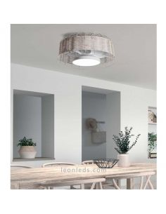Ventilador de teto de vime com LED branco Mara MDC | Leon Iluminação LED 2