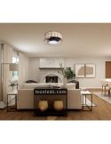 Ventilateur de plafond LED en osier pour l'intérieur de la série Mara de couleur noire photo de l'environnement MDC | Éclairage 