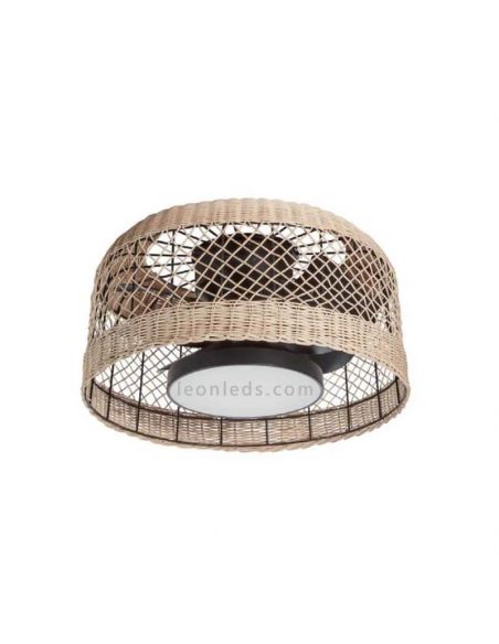 Ventilador de techo LED mimbre natural o blanco Ibiza 7 aspas de MDC