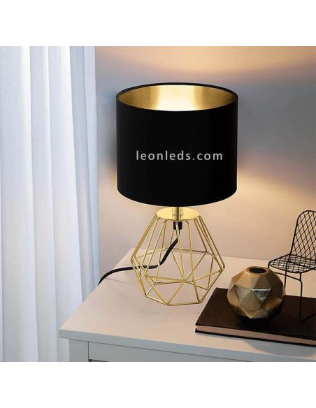 Candeeiro de mesa preto e dourado Carlton 2 foto da marca de ambiente Eglo Iluminación | Iluminação Leonleds