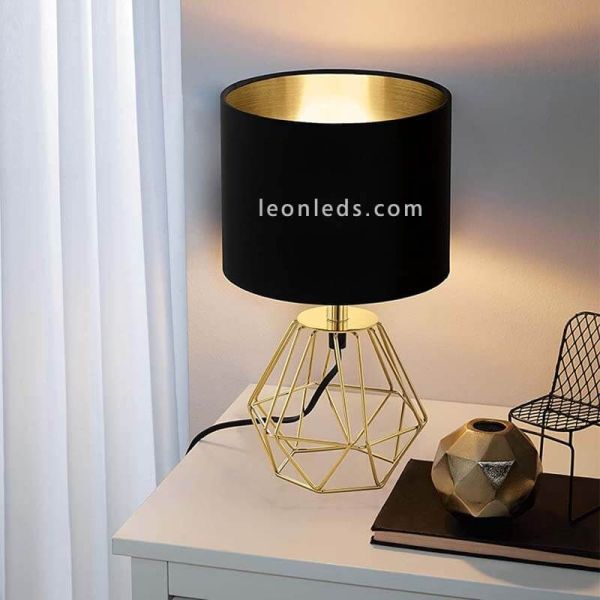 Lampe de table noire et dorée Carlton 2 photo de la marque écologique Eglo Iluminación | Éclairage Léonleds