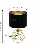 Lámpara de sobremesa color negra y dorara serie Carlton 2 dimensiones marca Eglo Iluminación | Leonleds Iluminación